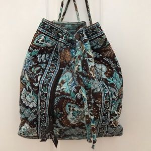 Vera Bradley java blue drawstring cloth backpack